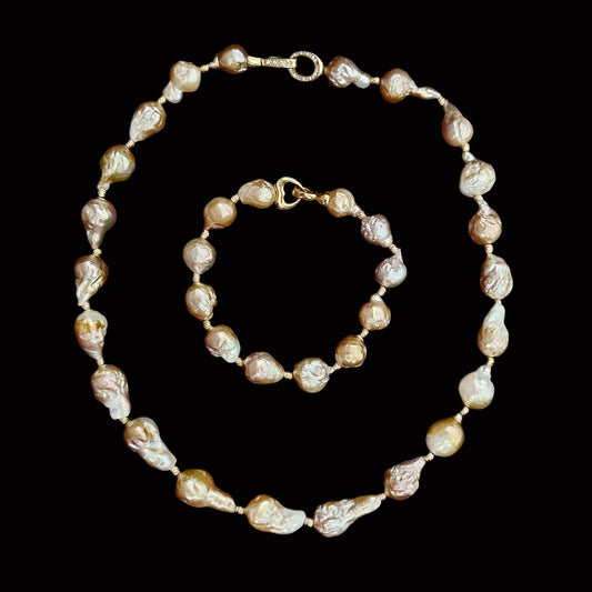 Bracelet Mini Baroque Golden With Beads