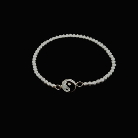 Bracelet Ball Elastic Yin Yang 3mm