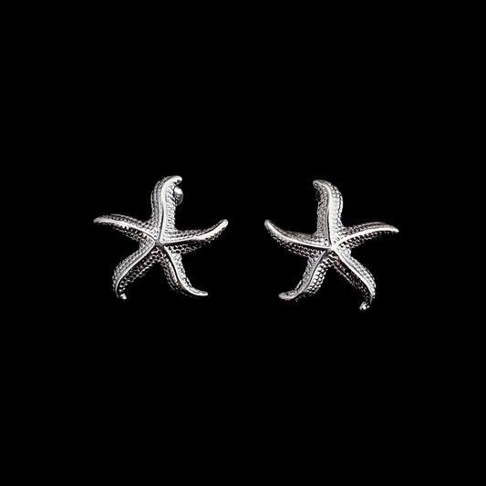 Earring Sea Star Hook/Stud Silver 3.5cm