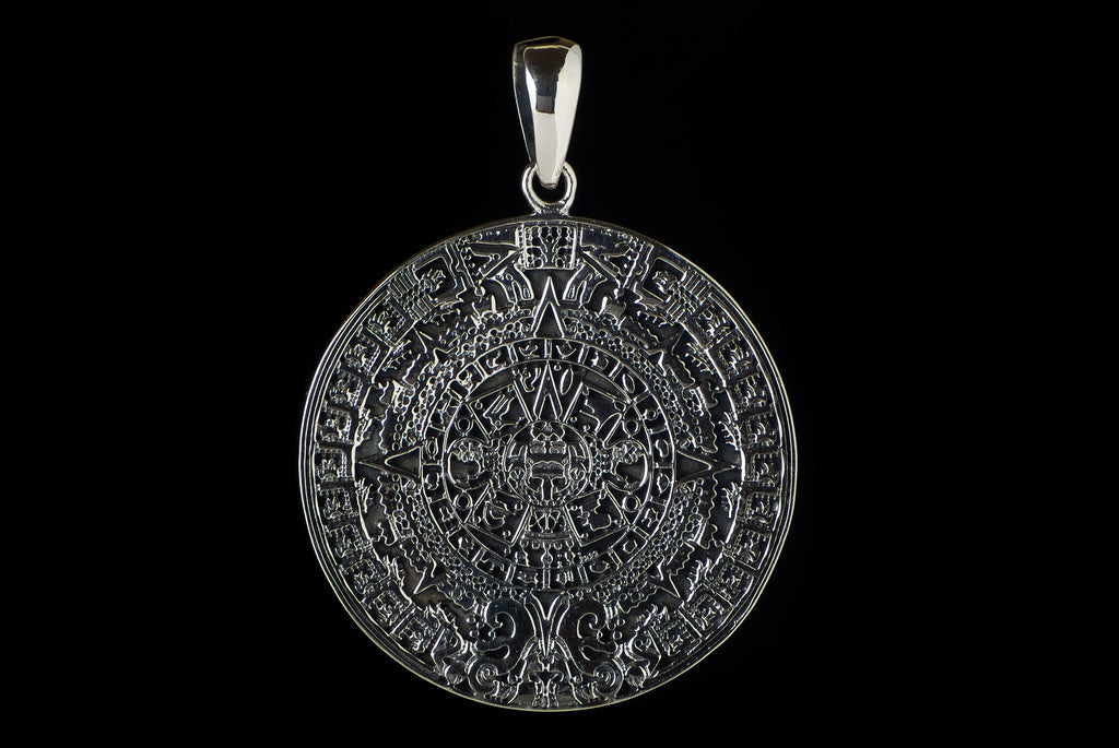 Pendant Maya Calender 4.2cm Silver