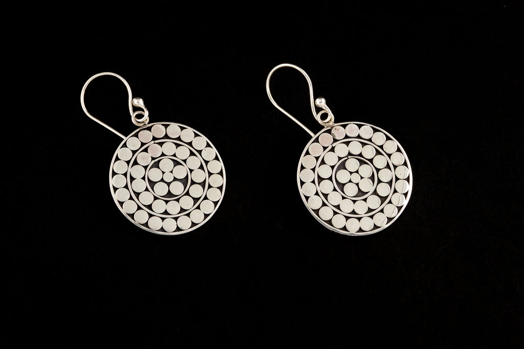 Earring Arma Round 2cm - Bambu Silver Jewellry