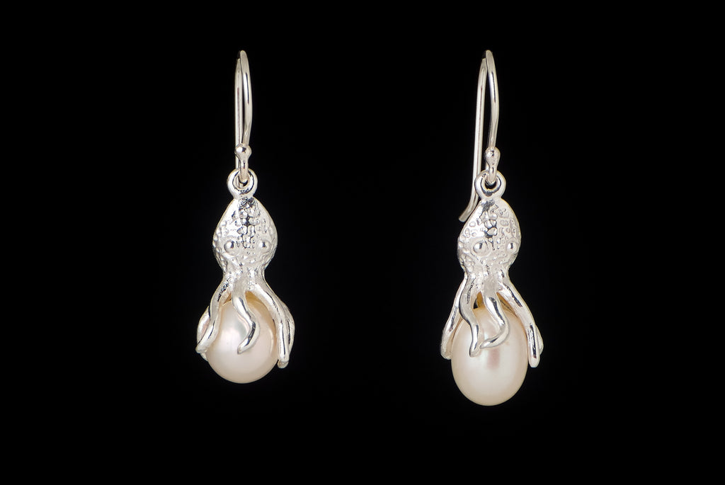 Earring Pearl Octopus  2x1cm