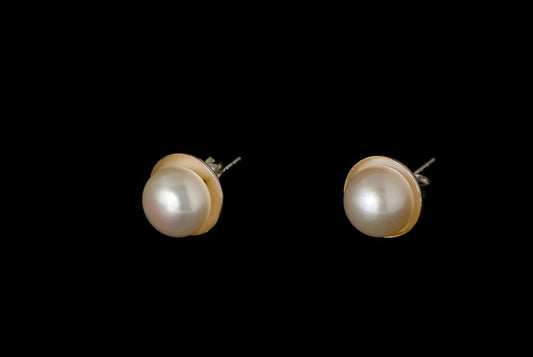 Earring Pearl Stud Basic 8-9mm