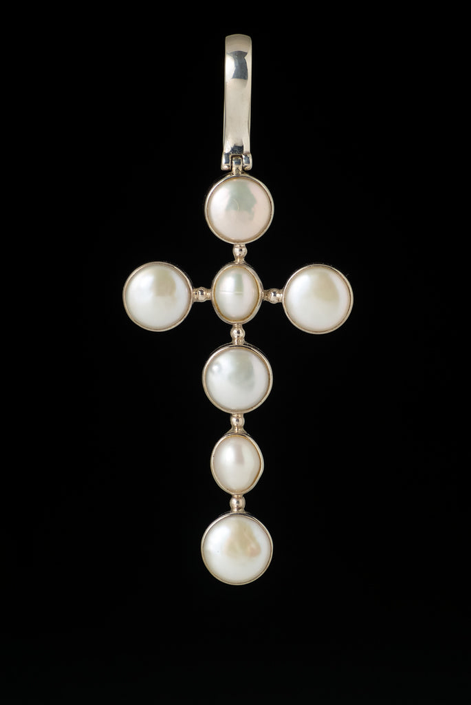 Pendant Pearl Cross Large 9x3.7cm