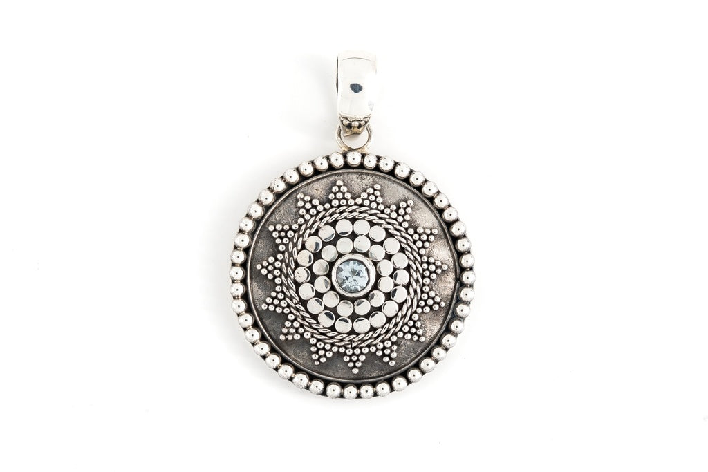 Pendant Sombrero with Stone 2.4cm - Bambu Silver Jewellry