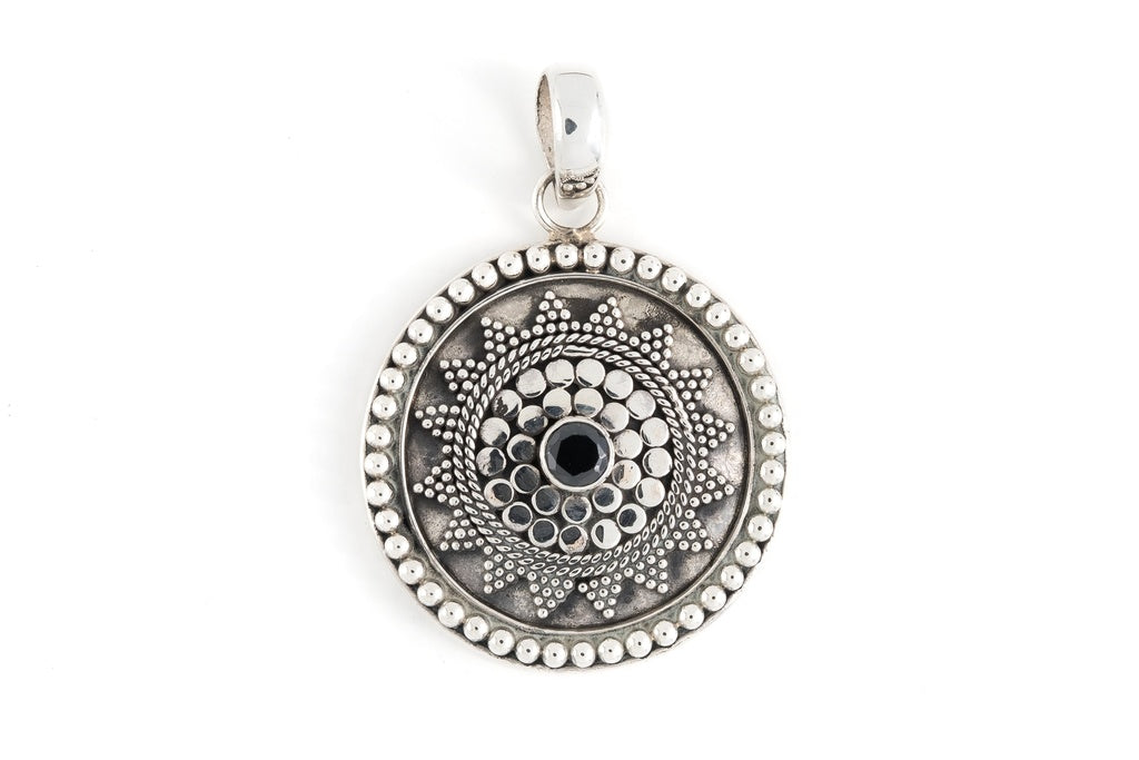 Pendant Sombrero with Stone 2.4cm - Bambu Silver Jewellry