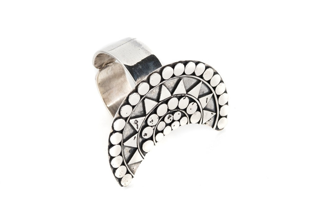 Ring Egyption Half Moon - Bambu Silver Jewellry