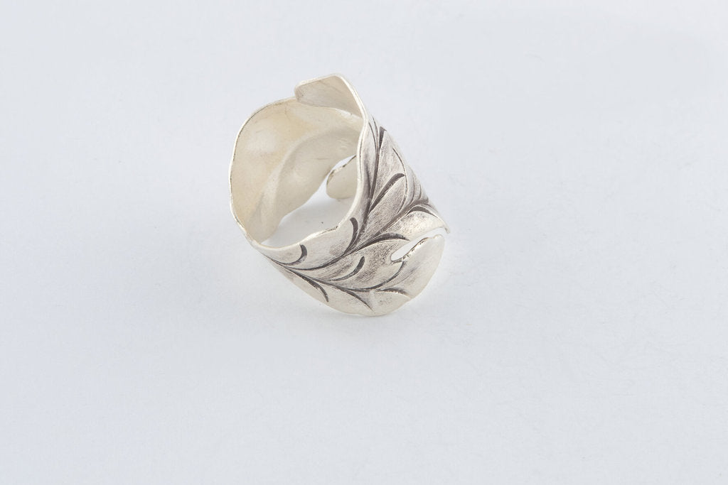 Ring Hills Leaf Set Free Size - Bambu Silver Jewellry