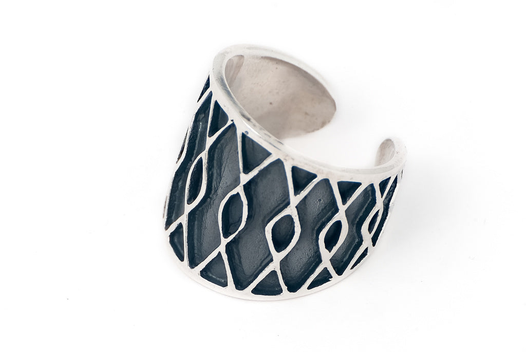 Ring Oxid Zig 2cm - Bambu Silver Jewellry