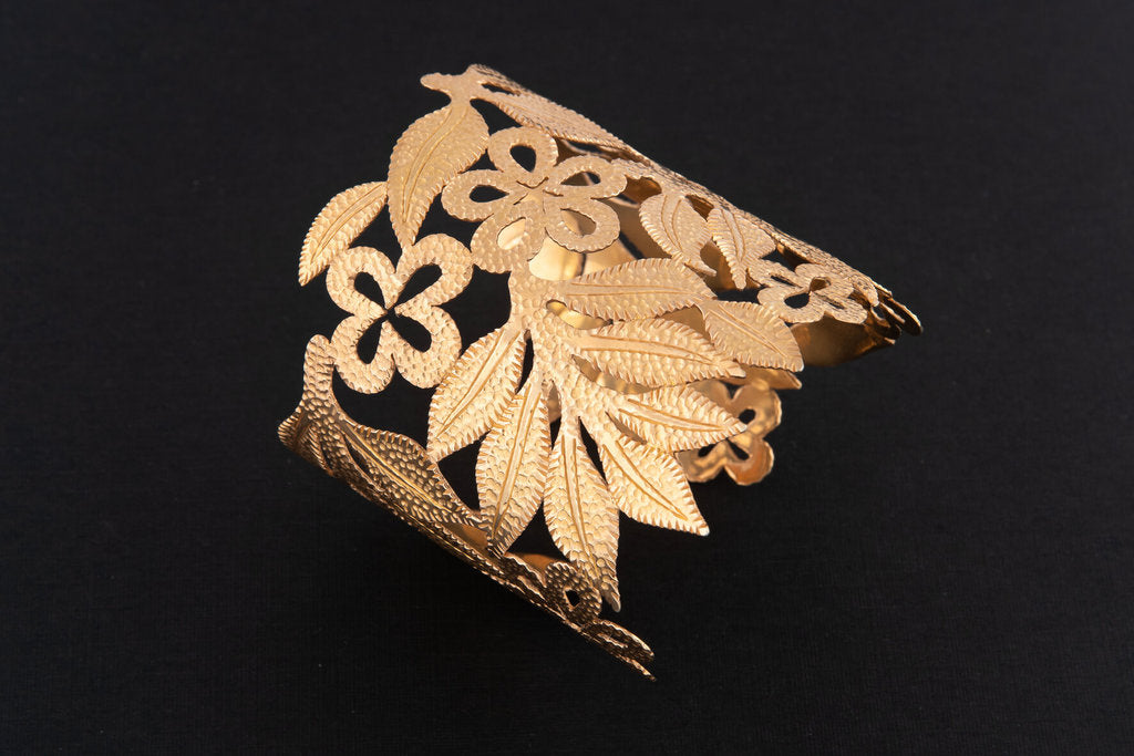 Cuff Leaf Hammer 6cm - Bambu Silver Jewellry