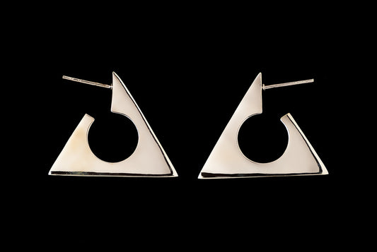 Earring Aro Triangle Silver 3 x 30mm - Bambu Silver Jewellry