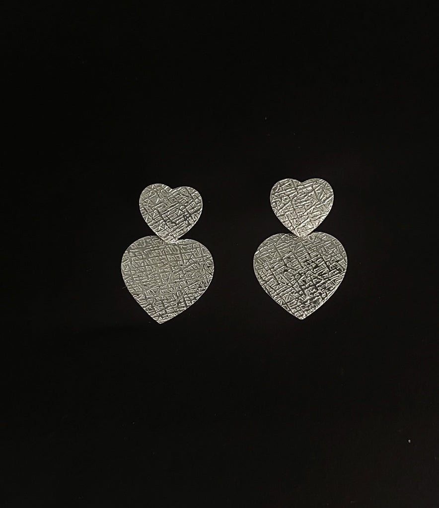 Earring Hearts 2 In 1 Matt 23