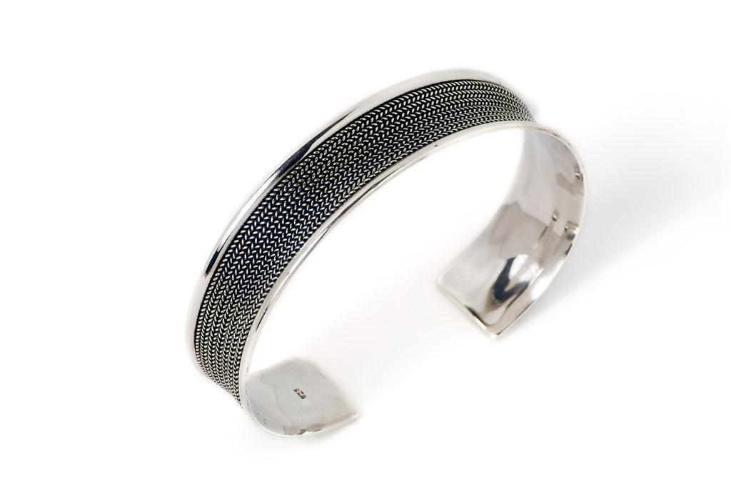 Cuff Tali Air - Bambu Silver Jewellry