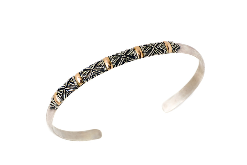 Cuff Silver Gold 5mm - Bambu Silver Jewellry