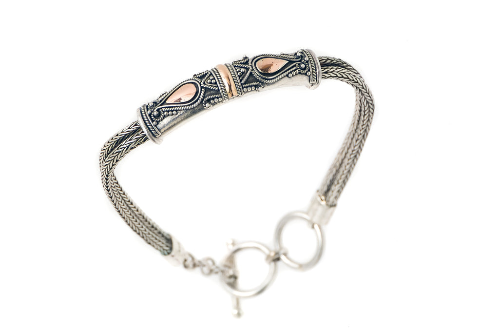 Bracelet Silver Gold - Bambu Silver Jewellry