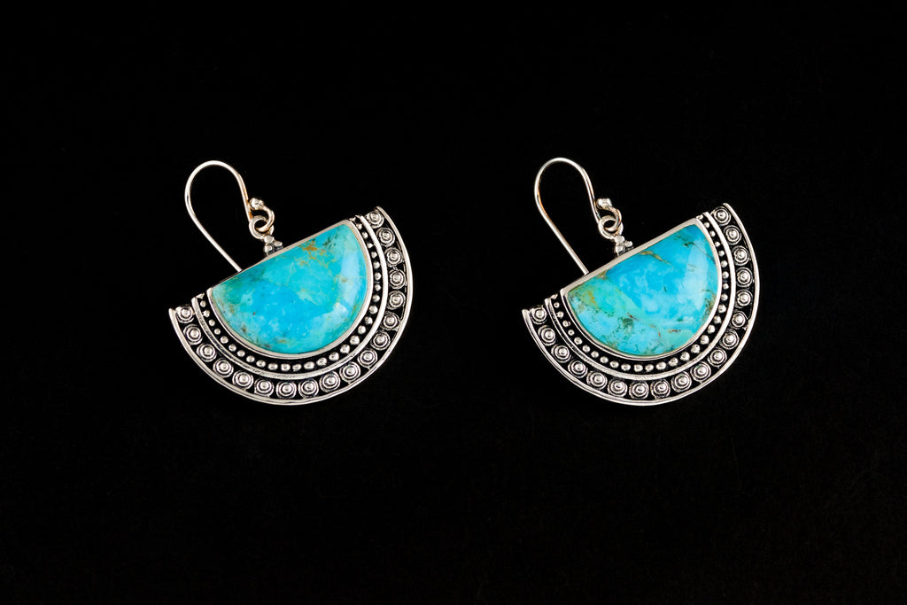 Earring Turquise Kipas 3.1x2cm