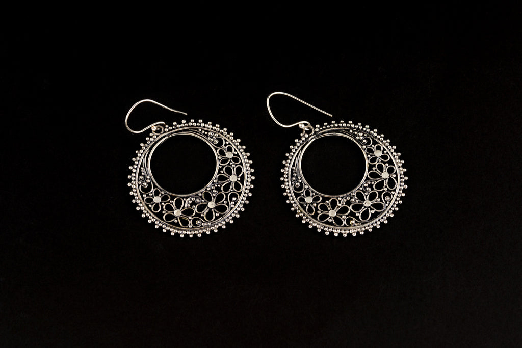 Earring Bun Bunga Kamboja 3.5cm - Bambu Silver Jewellry