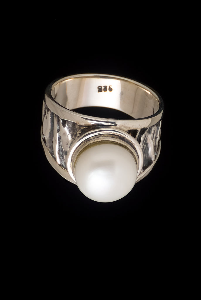 Ring Pearl Oxid Antiq Bro