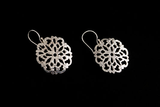 Earring Rombo Round Full 2.5cm - Bambu Silver Jewellry