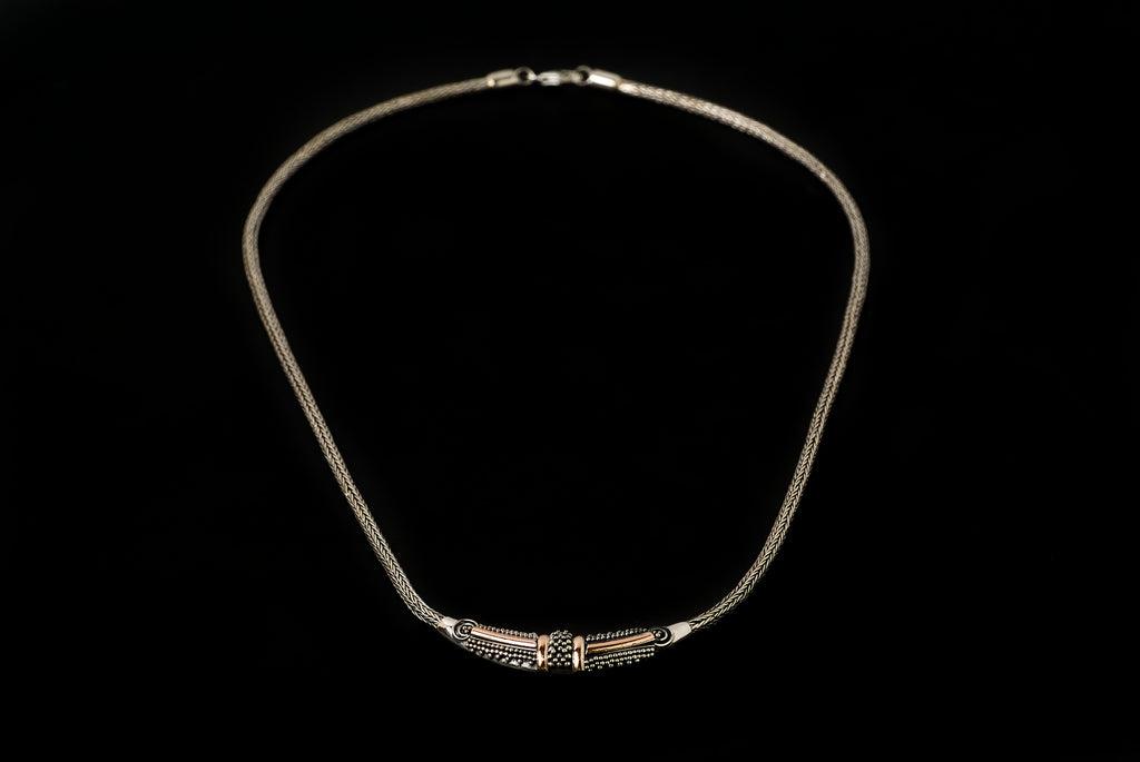 Necklace Silver Gold - Bambu Silver Jewellry