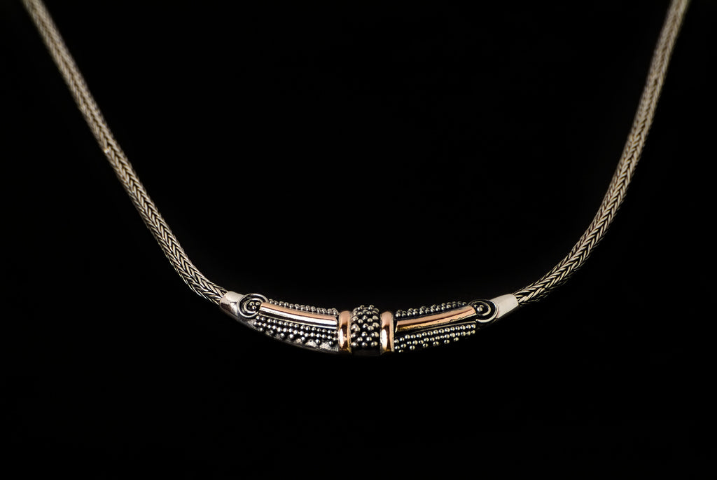 Necklace Silver Gold - Bambu Silver Jewellry