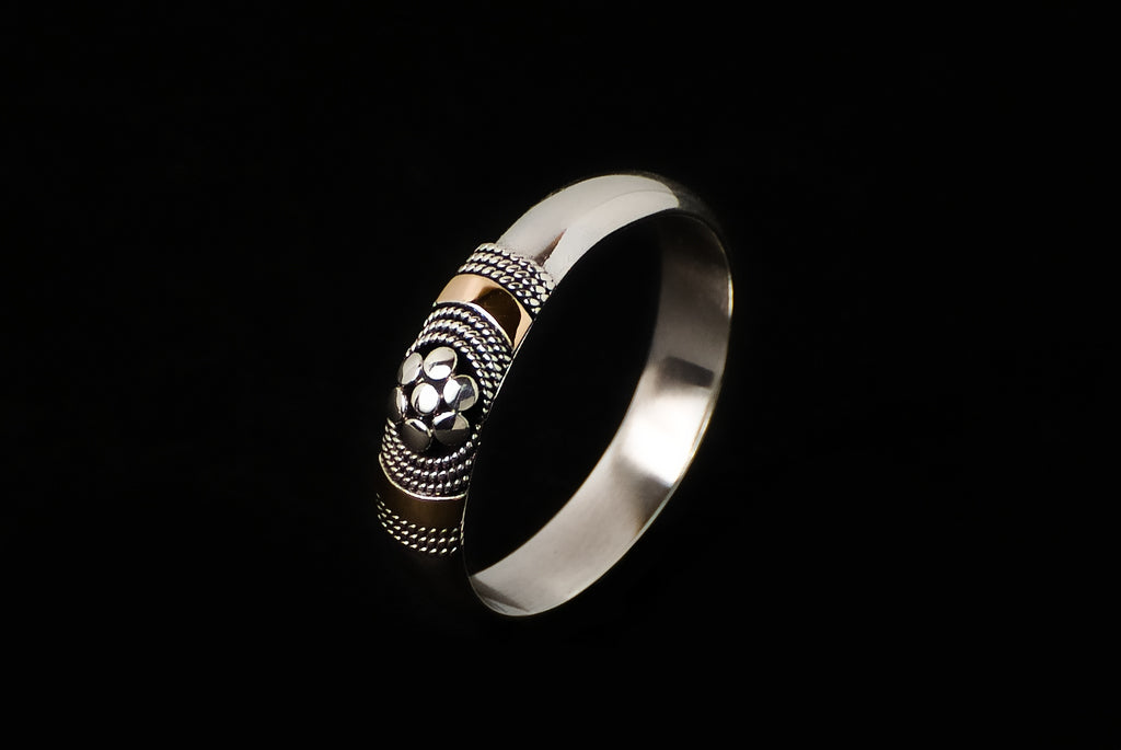 Ring Silver Gold Tali Air Arma 4mm