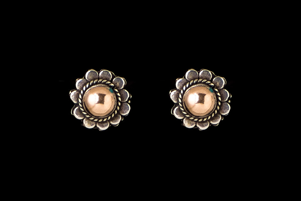 Earring Stud Silver Gold - Bambu Silver Jewellry