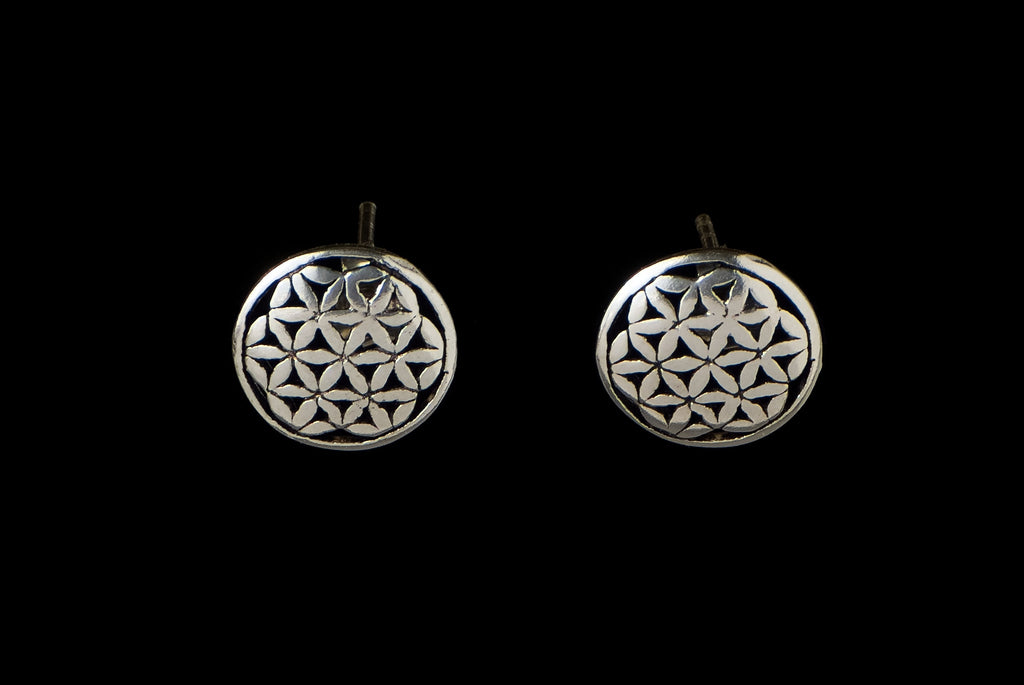 Earring Stud Flower Of Life xs 1.1cm - Bambu Silver Jewellry