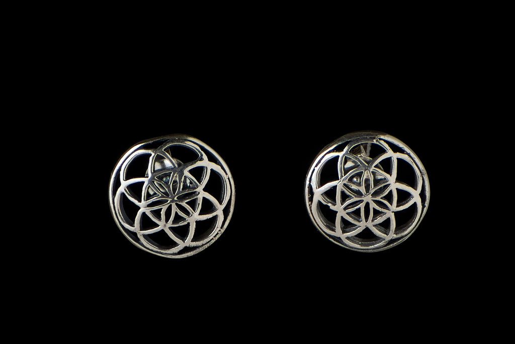 Earring Stud Seed Of Life 1.2cm - Bambu Silver Jewellry