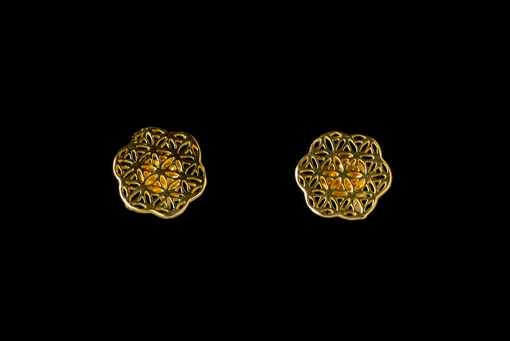 Earring Stud Flower Of Life 9mm - Bambu Silver Jewellry