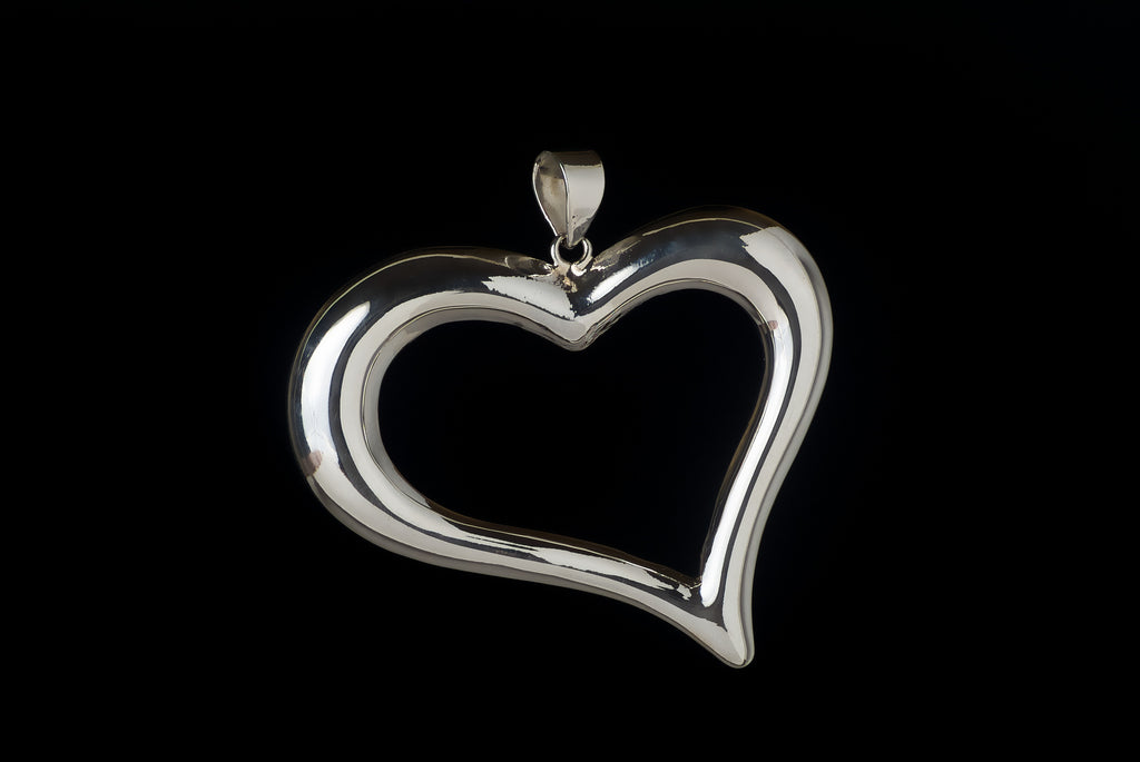 Pendant Heart Abstract 4cm (Cembung, Flat)