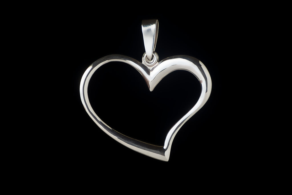 Pendant Heart Abstract Cembung,Flat Small 3.5cm