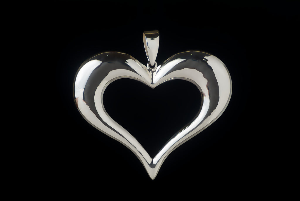 Pendant Heart Abstract Cembung,Flat Big 4.5-5cm