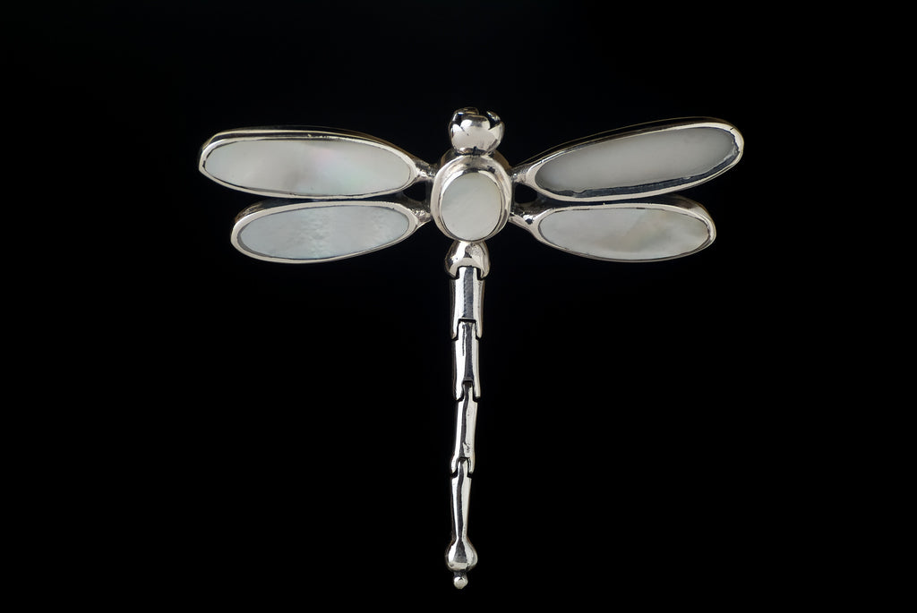 Pendant Brooch Dragonfly Moving Shell 5.5Cm