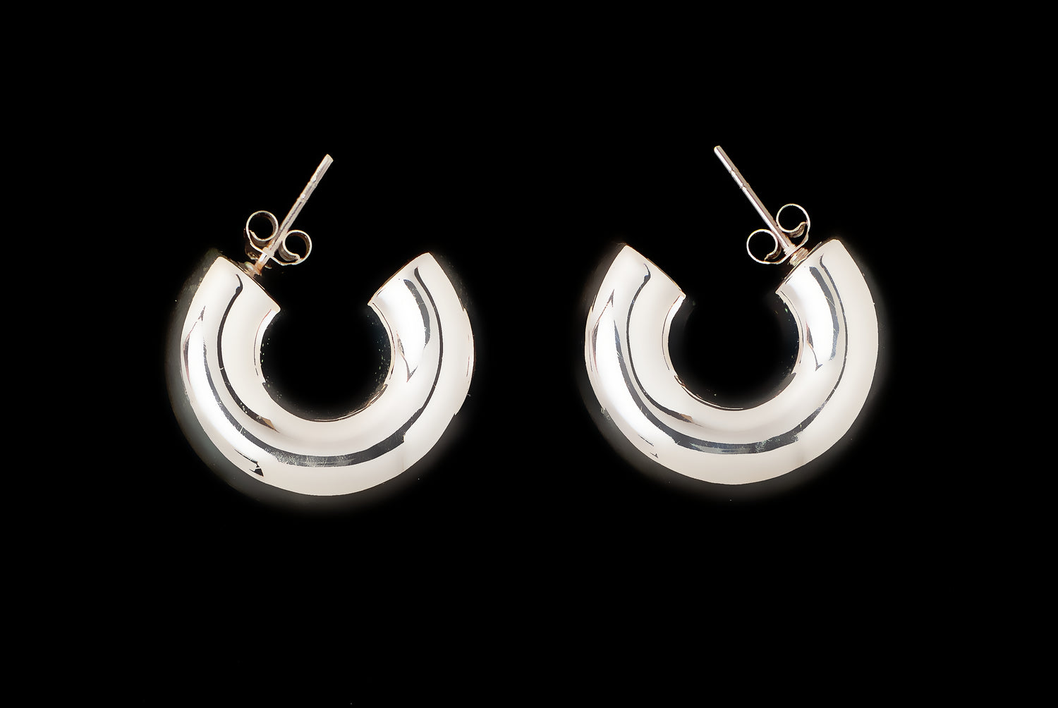 Earring Aro pipe Fat 8 x 25 mm - Bambu Silver Jewellry