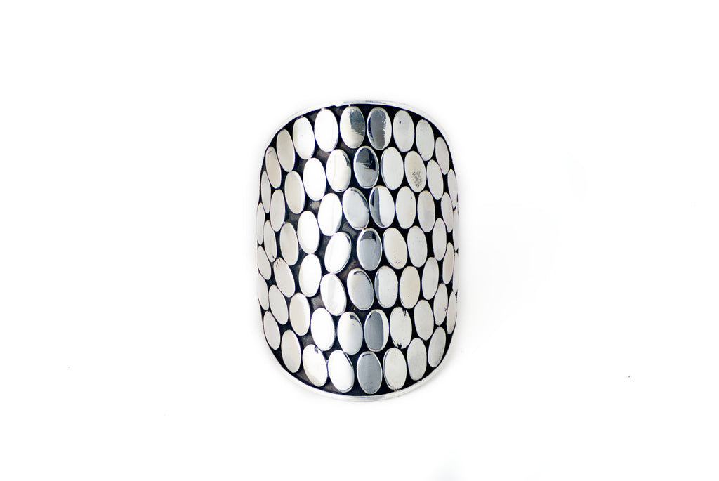 Ring Arma Oval Silver 3 X 2cm