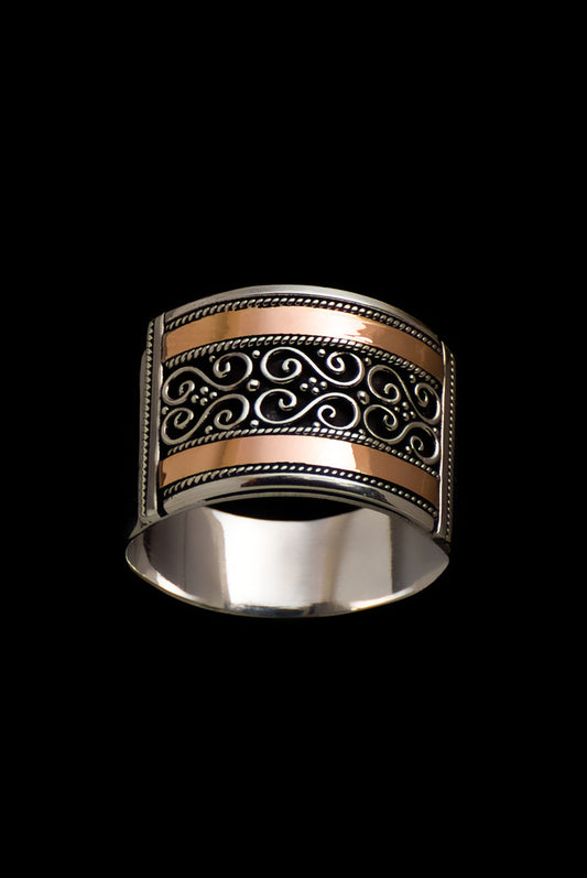 Ring Silver Gold Décor Lebar 1.5cm