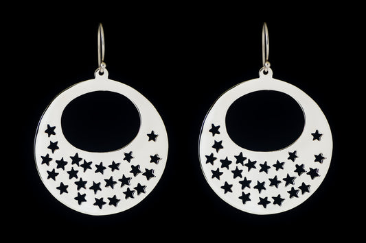 Earring Plain with Stars 4cm